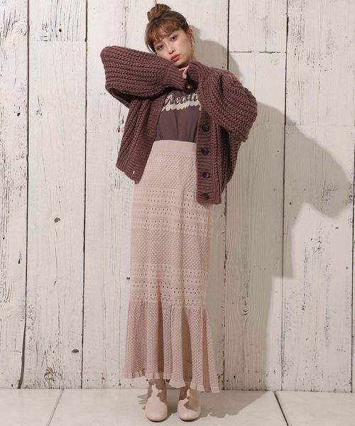 one after another NICE CLAUP(ワンアフターアナザーナイスクラップ)の「かぎ針マーメイドスカート(スカート・レディース・アイボリー/テラコッタ/ベージュ・FREE)」の22枚目の写真