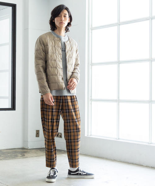 coen(コーエン)の「TRストレッチワイドテーパードチェックパンツ(その他パンツ・メンズ・ダークグレー/ブラウン・LARGE/SMALL/X-LARGE/MEDIUM)」の9枚目の写真