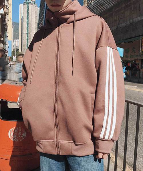 MGV（エムジーヴィー）の「【MGV】オーバーサイズラインスタンドZIPフードパーカー（パーカー・メンズ・ブラック/グレー/ブラウン/パープル/マスタード/ワインレッド・MEDIUM/LARGE/X-LARGE/XX-LARGE）」の16枚目の写真