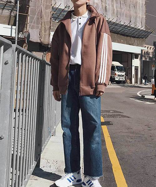 MGV（エムジーヴィー）の「【MGV】オーバーサイズラインスタンドZIPフードパーカー（パーカー・メンズ・ブラック/グレー/ブラウン/パープル/マスタード/ワインレッド・MEDIUM/LARGE/X-LARGE/XX-LARGE）」の17枚目の写真