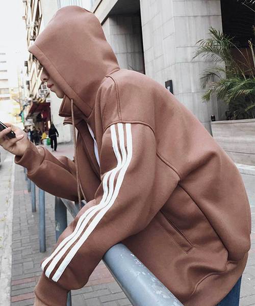 MGV（エムジーヴィー）の「【MGV】オーバーサイズラインスタンドZIPフードパーカー（パーカー・メンズ・ブラック/グレー/ブラウン/パープル/マスタード/ワインレッド・MEDIUM/LARGE/X-LARGE/XX-LARGE）」の18枚目の写真