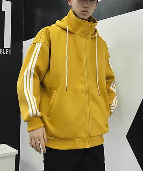 MGV（エムジーヴィー）の「【MGV】オーバーサイズラインスタンドZIPフードパーカー（パーカー・メンズ・ブラック/グレー/ブラウン/パープル/マスタード/ワインレッド・MEDIUM/LARGE/X-LARGE/XX-LARGE）」の10枚目の写真