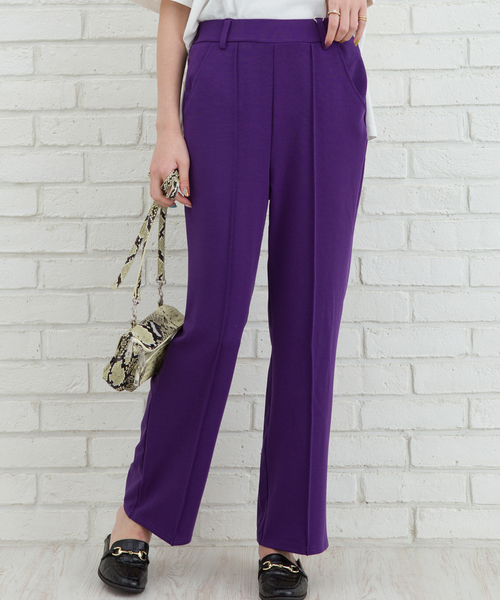 Libby&Rose(リビーアンドローズ)の「センターシームパンツ(その他パンツ・レディース・ブラック/ダークグリーン/パープル/ブラウン・FREE)」の4枚目の写真