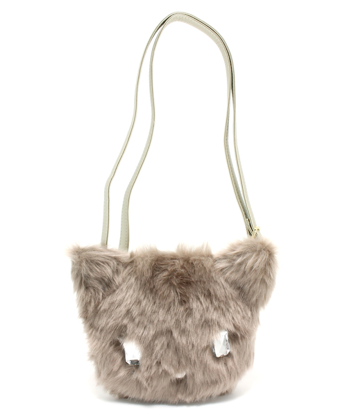 ベビー猫ちゃんのファーバッグ❤エキゾ♡子猫♡レース♡ ANY（エニィ）の「【KIDS雑貨】ねこちゃんビジュー ファーバッグ