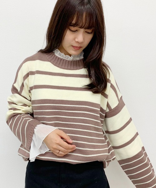 apres jour(アプレジュール)の「マルチボーダーニット【ZOZOTOWN限定アイテム】(ニット/セーター・レディース・ダークブラウン/ベージュ/モカ/ライトベージュ・フリー)」の13枚目の写真