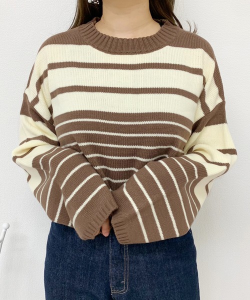 apres jour(アプレジュール)の「マルチボーダーニット【ZOZOTOWN限定アイテム】(ニット/セーター・レディース・ダークブラウン/ベージュ/モカ/ライトベージュ・フリー)」の20枚目の写真