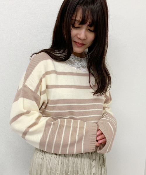 apres jour(アプレジュール)の「マルチボーダーニット【ZOZOTOWN限定アイテム】(ニット/セーター・レディース・ダークブラウン/ベージュ/モカ/ライトベージュ・フリー)」の9枚目の写真