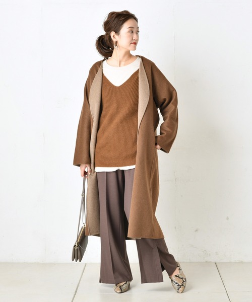 DouDou(ドゥドゥ)の「裏起毛セミフレアパンツ(その他パンツ・レディース・ブラック/ブラウン/ピンク/ホワイト系その他/ブラウン系その他3・38/36)」の22枚目の写真