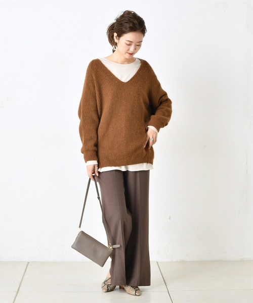 DouDou(ドゥドゥ)の「裏起毛セミフレアパンツ(その他パンツ・レディース・ブラック/ブラウン/ピンク/ホワイト系その他/ブラウン系その他3・38/36)」の19枚目の写真