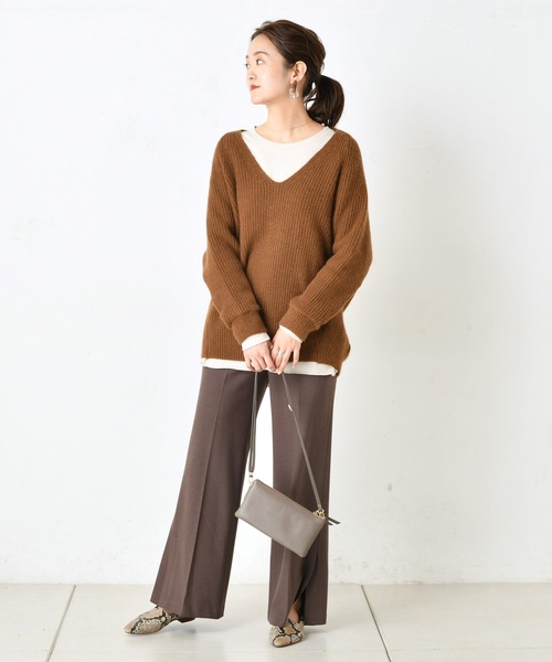 DouDou(ドゥドゥ)の「裏起毛セミフレアパンツ(その他パンツ・レディース・ブラック/ブラウン/ピンク/ホワイト系その他/ブラウン系その他3・38/36)」の18枚目の写真