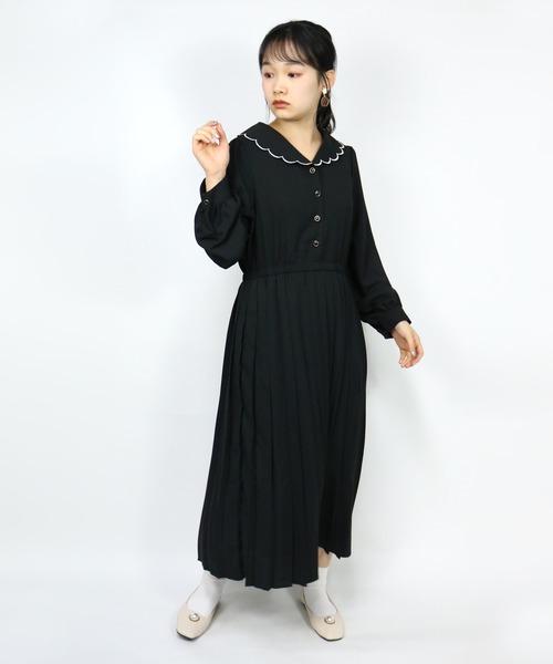 スカラップ衿ワンピース ワンピース Hamble By By ワンピース Par Avion ハンブルバイパラビオン のファッション Par