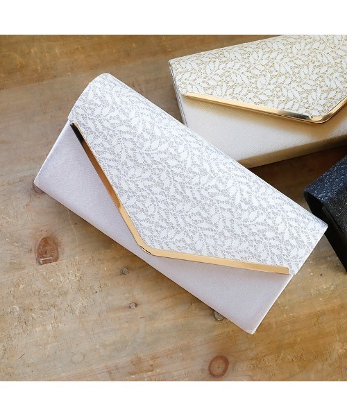 シルバー スマイルマーク クラッチバッグ