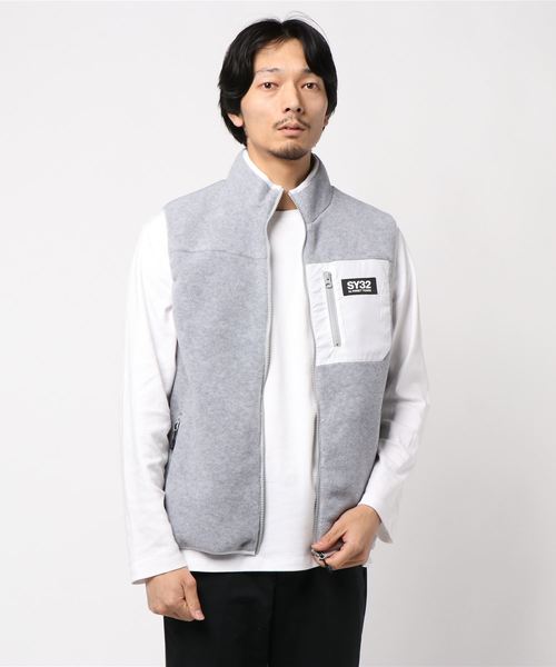 SY32 by SWEET YEARS(エスワイサーティトゥバイスィートイヤーズ)の「【73】【SY32 by SWEET YEARS】POLARTEC REVERSIBLE VEST(ベスト・メンズ・グレー/ブラック・SMALL/MEDIUM/LARGE/X-LARGE)」の2枚目の写真