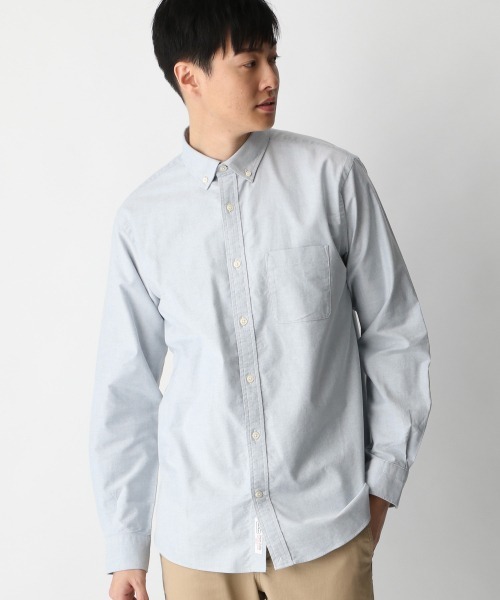 GLOBAL WORK（グローバルワーク）の「OXフォードボタンダウンシャツ【汚れが落ちやすい】/858334（シャツ/ブラウス・メンズ・ホワイト/ライトブルー/ネイビー/グリーン/ライトブラウン・SMALL/MEDIUM/LARGE/X-LARGE）」の9枚目の写真