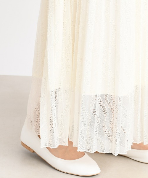 DouDou（ドゥドゥ）の「レースプリーツスカート（スカート・レディース・オフホワイト/グリーン・FREE）」の15枚目の写真