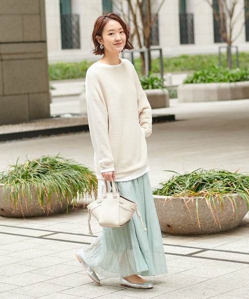 DouDou（ドゥドゥ）の「レースプリーツスカート（スカート・レディース・オフホワイト/グリーン・FREE）」の11枚目の写真