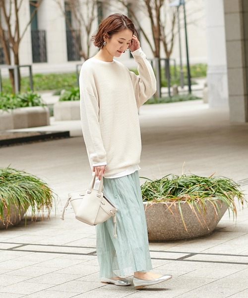 DouDou（ドゥドゥ）の「レースプリーツスカート（スカート・レディース・オフホワイト/グリーン・FREE）」の18枚目の写真