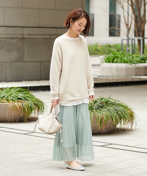 DouDou（ドゥドゥ）の「レースプリーツスカート（スカート・レディース・オフホワイト/グリーン・FREE）」の17枚目の写真