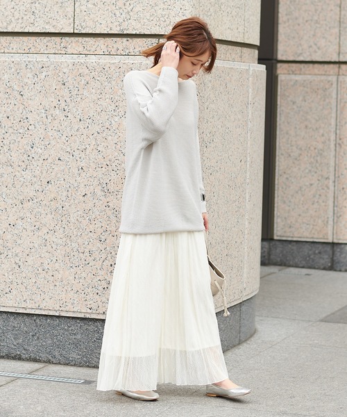 DouDou（ドゥドゥ）の「レースプリーツスカート（スカート・レディース・オフホワイト/グリーン・FREE）」の20枚目の写真