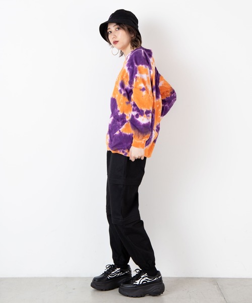 WEGO（ウィゴー）の「WEGO/タイダイロゴロンT（Tシャツ/カットソー・レディース・パープル/グリーン・FREE）」の6枚目の写真