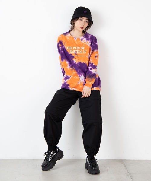 WEGO（ウィゴー）の「WEGO/タイダイロゴロンT（Tシャツ/カットソー・レディース・パープル/グリーン・FREE）」の7枚目の写真