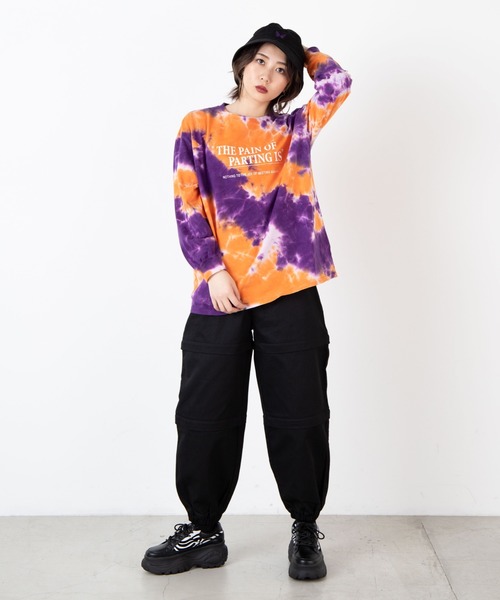 WEGO（ウィゴー）の「WEGO/タイダイロゴロンT（Tシャツ/カットソー・レディース・パープル/グリーン・FREE）」の8枚目の写真