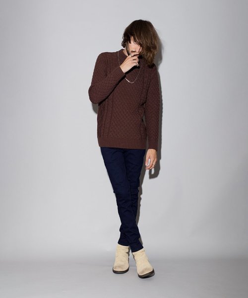 NO ID.(ノーアイディ)の「【NO ID.】Mock Neck Pullover Knit / モック ネック プルオーバー ニット(ニット/セーター・メンズ・ブラック/ブラウン/アイボリー/その他・1/2)」の4枚目の写真