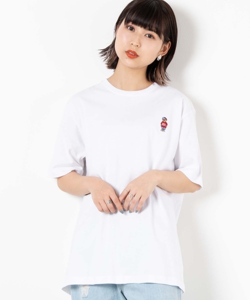 WEGO(ウィゴー)の「WEGO/ベア刺繍Tシャツ(Tシャツ/カットソー・メンズ・ホワイト/ブラウン/その他1/ピンク/ブラック・SMALL/MEDIUM/LARGE)」の9枚目の写真