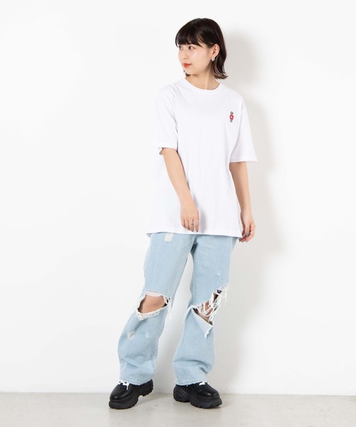 WEGO(ウィゴー)の「WEGO/ベア刺繍Tシャツ(Tシャツ/カットソー・メンズ・ホワイト/ブラウン/その他1/ピンク/ブラック・SMALL/MEDIUM/LARGE)」の11枚目の写真