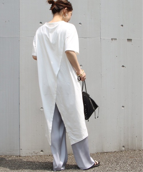 JOURNAL STANDARD(ジャーナルスタンダード)の「リネンコットンサイロバックスリットワンピース◆(ワンピース)」|ホワイト