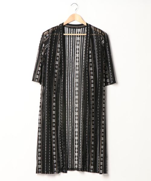 Bou Jeloud(ブージュルード)の「チュールレース刺繍カーディガン(カーディガン/ボレロ・レディース・オフホワイト/ネイビー/ブラック・FREE)」の5枚目の写真