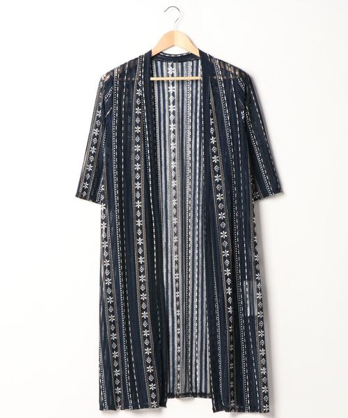 Bou Jeloud(ブージュルード)の「チュールレース刺繍カーディガン(カーディガン/ボレロ・レディース・オフホワイト/ネイビー/ブラック・FREE)」の4枚目の写真