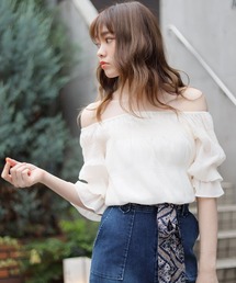 LIPSERVICE | マジョリカプリーツ2WAYオフショルトップス(Tシャツ/カットソー)
