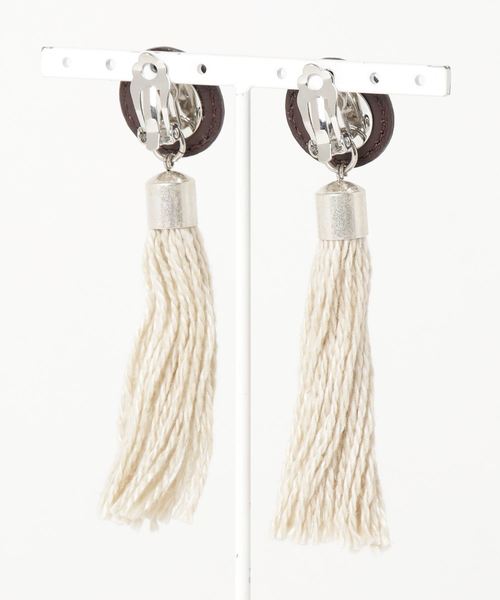 WEGO（ウィゴー）の「WEGO VINTAGE/CSレザータッセルイヤリング（イヤリング・レディース・ダークブラウン/キャメル・FREE）」の3枚目の写真