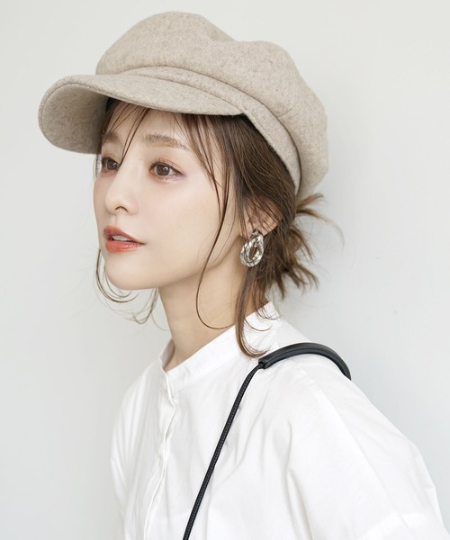 coca(coca)(コカ)の「メルトンキャスケット(キャスケット・レディース・ブラック/ベージュ・ONE SIZE)」の2枚目の写真