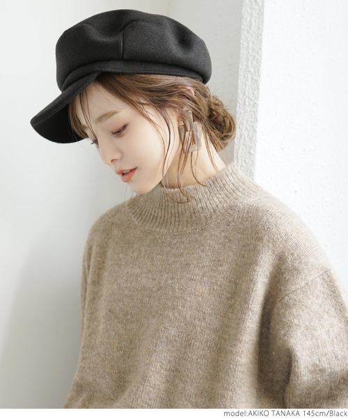 coca(coca)(コカ)の「メルトンキャスケット(キャスケット・レディース・ブラック/ベージュ・ONE SIZE)」の7枚目の写真