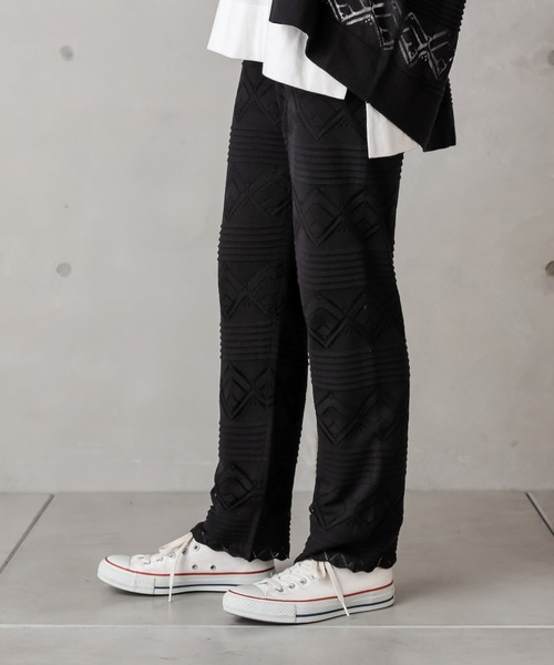 PUAL CE CIN（ピュアルセシン）の「レースジャガードパンツ（その他パンツ・レディース・ブラック/グレー/グレイッシュベージュ・FREE）」の2枚目の写真