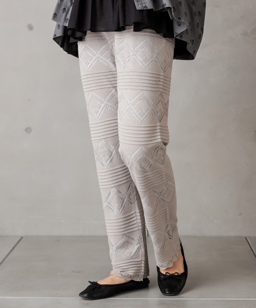 PUAL CE CIN（ピュアルセシン）の「レースジャガードパンツ（その他パンツ・レディース・ブラック/グレー/グレイッシュベージュ・FREE）」の20枚目の写真