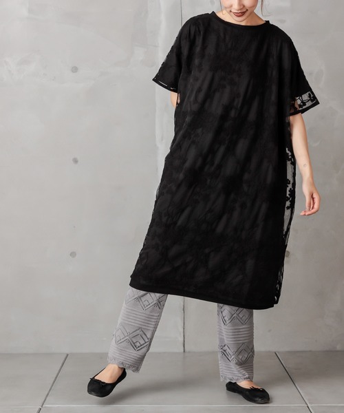 PUAL CE CIN（ピュアルセシン）の「レースジャガードパンツ（その他パンツ・レディース・ブラック/グレー/グレイッシュベージュ・FREE）」の12枚目の写真