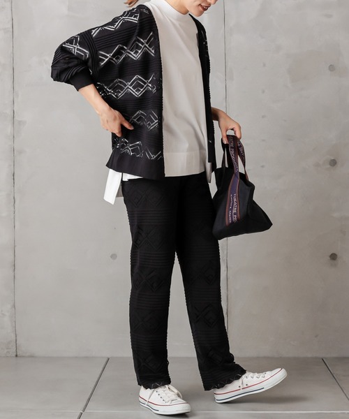 PUAL CE CIN（ピュアルセシン）の「レースジャガードパンツ（その他パンツ・レディース・ブラック/グレー/グレイッシュベージュ・FREE）」の19枚目の写真