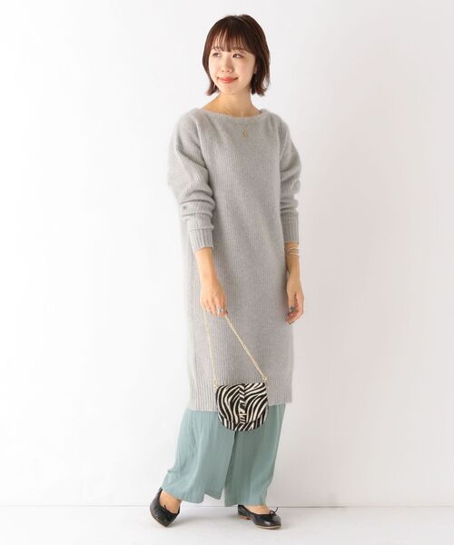 SHIPS any(シップス エニィ)の「SHIPS any: フォックス ミックス ボクシーワンピース◇(ワンピース・レディース・ライトグレー/ブラック・ONE SIZE)」の5枚目の写真