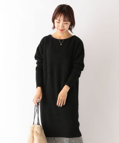 SHIPS any(シップス エニィ)の「SHIPS any: フォックス ミックス ボクシーワンピース◇(ワンピース・レディース・ライトグレー/ブラック・ONE SIZE)」の7枚目の写真