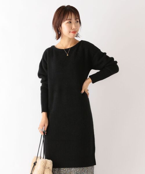 SHIPS any(シップス エニィ)の「SHIPS any: フォックス ミックス ボクシーワンピース◇(ワンピース・レディース・ライトグレー/ブラック・ONE SIZE)」の3枚目の写真