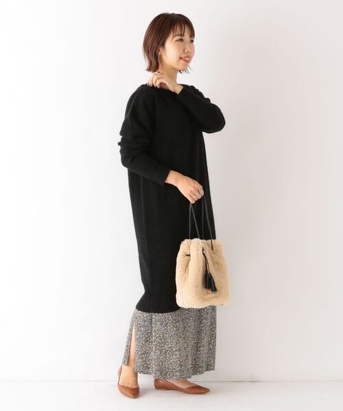 SHIPS any(シップス エニィ)の「SHIPS any: フォックス ミックス ボクシーワンピース◇(ワンピース・レディース・ライトグレー/ブラック・ONE SIZE)」の10枚目の写真