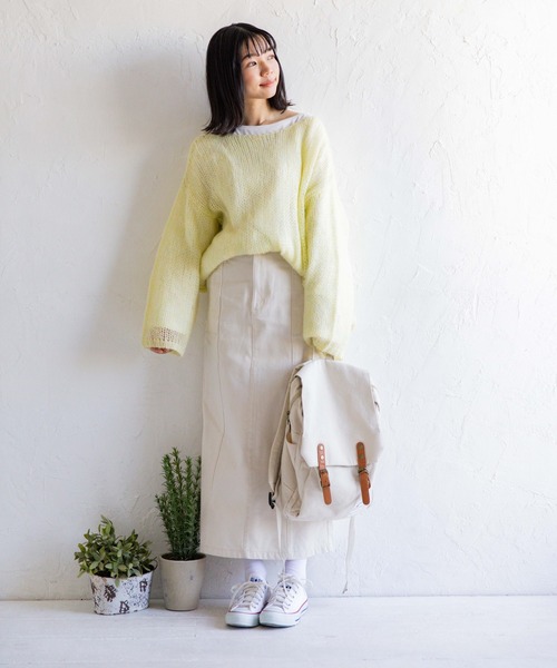 Mysa&Liina（ミーサリーナ）の「デニムセミフレアペンシルスカート（デニムスカート・レディース・サンドベージュ/ブルー/アイボリー/インディゴブルー/ブラック・M）」の7枚目の写真