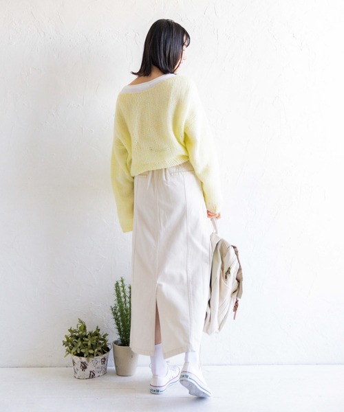 Mysa&Liina（ミーサリーナ）の「デニムセミフレアペンシルスカート（デニムスカート・レディース・サンドベージュ/ブルー/アイボリー/インディゴブルー/ブラック・M）」の8枚目の写真