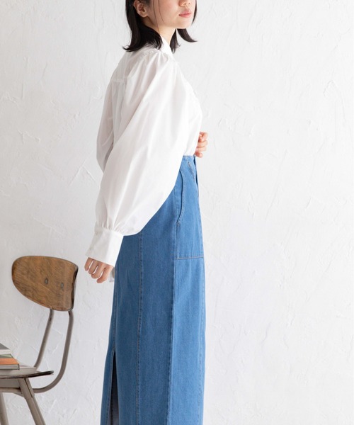 Mysa&Liina（ミーサリーナ）の「デニムセミフレアペンシルスカート（デニムスカート・レディース・サンドベージュ/ブルー/アイボリー/インディゴブルー/ブラック・M）」の16枚目の写真