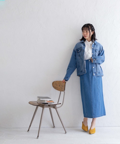 Mysa&Liina（ミーサリーナ）の「デニムセミフレアペンシルスカート（デニムスカート・レディース・サンドベージュ/ブルー/アイボリー/インディゴブルー/ブラック・M）」の18枚目の写真