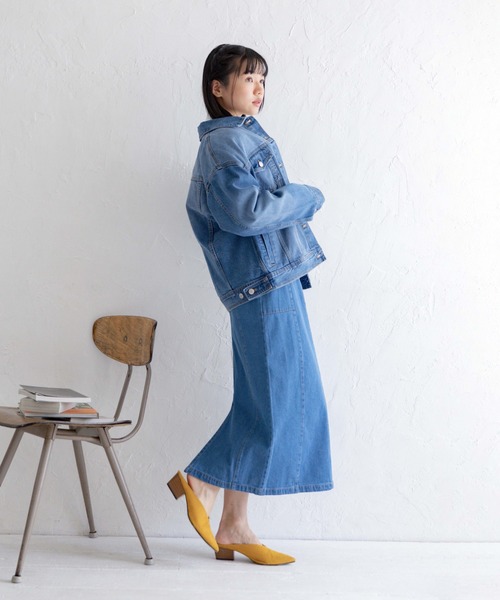 Mysa&Liina（ミーサリーナ）の「デニムセミフレアペンシルスカート（デニムスカート・レディース・サンドベージュ/ブルー/アイボリー/インディゴブルー/ブラック・M）」の19枚目の写真