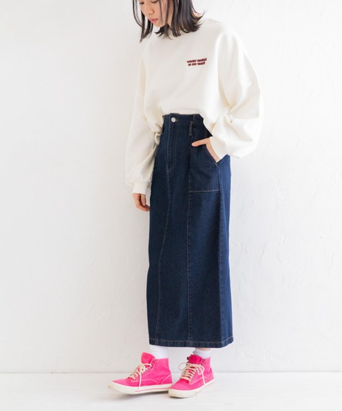 Mysa&Liina（ミーサリーナ）の「デニムセミフレアペンシルスカート（デニムスカート・レディース・サンドベージュ/ブルー/アイボリー/インディゴブルー/ブラック・M）」の22枚目の写真